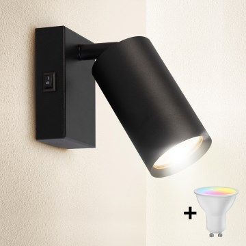 Brilagi - LED RGBW dimmbarer Wandspot SELE 1xGU10/4,8W/230V 3000K schwarz + Fernbedienung