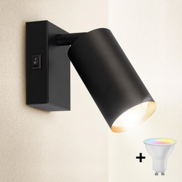 Brilagi - LED RGBW dimmbarer Wandspot SELE 1xGU10/4,8W/230V 3000K schwarz/gold + Fernbedienung