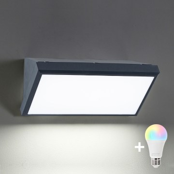 Brilagi - LED RGBW dimmbares Außen-Wandleuchte TRIANGLE 1xE27/15W/230V 2700-6500K IP65 Anthrazit