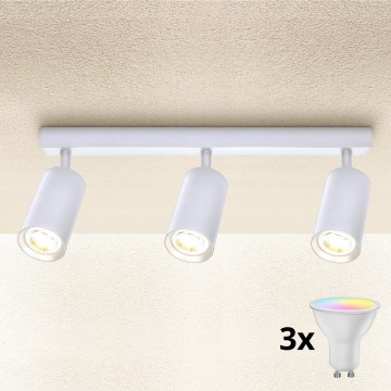 Brilagi - LED RGBW dimmbares Deckenspot SELE 3xGU10/4,8W/230V 3000K weiß + Fernbedienung