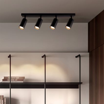 Brilagi - SELE DIAMANT dimmbarer LED-RGBW-Spot 4xGU10/4,8W/230V 3000K schwarz + Fernbedienung