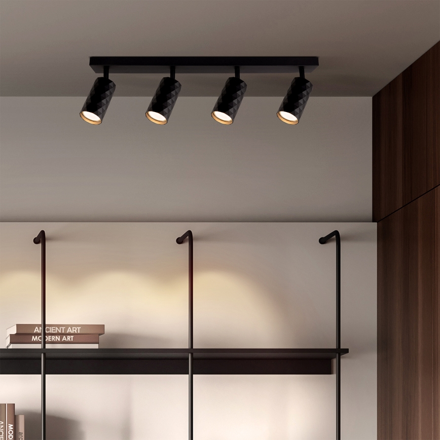 Brilagi - SELE DIAMANT dimmbarer LED-RGBW-Spot 4xGU10/4,8W/230V 3000K schwarz + Fernbedienung