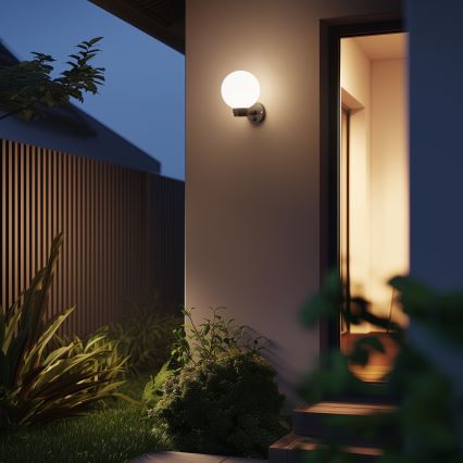 BRILAGI - LED RGBW dimmbare Außen-Wandleuchte HARBOR 1xE27/12W/230V 2700–6500K IP33 anthrazit/weiß