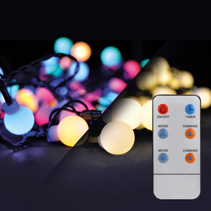 Brilagi - LED RGBW Weihnachts-Lichterkette für den Außenbereich 200xLED/8 Funktionen 25m IP44 + Fernbedienung