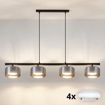 Brilagi - LED Seilabhängige Pendelleuchte AURA LUX 4xGX53/30W/230V schwarz/rauchfarben