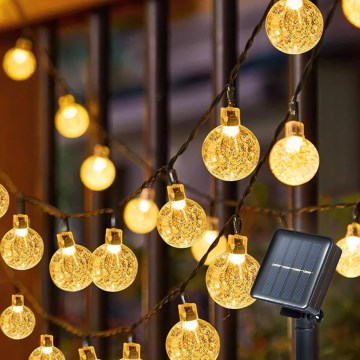 BRILAGI - LED-Solar-Deko-Lichterkette BUBBLE, 100 LEDs / 8 Funktionen, 10 m, IP65, warmweiß, 600 mAh