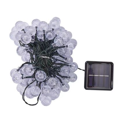 BRILAGI - LED-Solar-Deko-Lichterkette BUBBLE, 100 LEDs / 8 Funktionen, 10 m, IP65, warmweiß, 600 mAh