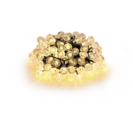 BRILAGI - LED-Solar-Deko-Lichterkette BUBBLE, 100 LEDs / 8 Funktionen, 10 m, IP65, warmweiß, 600 mAh