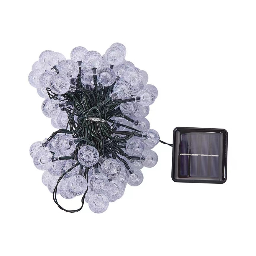 BRILAGI - LED Solar-Dekorations-Lichterkette BUBBLE, 200 LEDs / 8 Funktionen, 20 m, IP65, warmweiß, 800 mAh