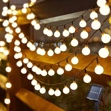 Brilagi - LED Solar-Dekorationskette BUBBLE 200xLED/8 Funktionen 20m IP65 warmweiß 800 mAh