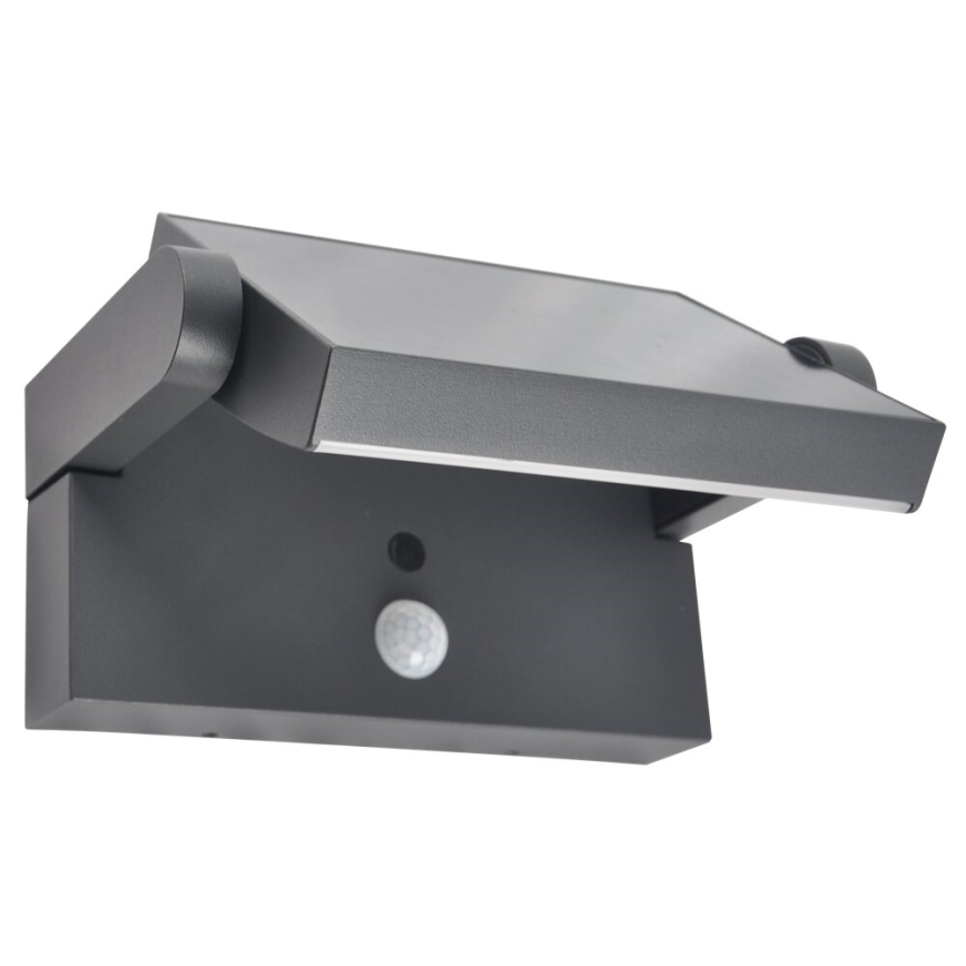 Brilagi - LED Solar-Wandleuchte mit Bewegungs- und Dämmerungssensor ANKLE LED/10W/3,7V 3000 mAh 3000K IP65 Anthrazit