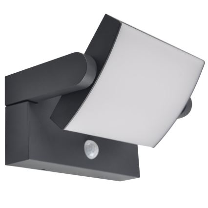 Brilagi - LED Solar-Wandleuchte mit Bewegungs- und Dämmerungssensor ANKLE LED/10W/3,7V 3000 mAh 3000K IP65 Anthrazit