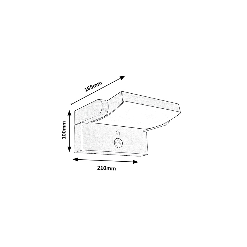 Brilagi - LED Solar-Wandleuchte mit Bewegungs- und Dämmerungssensor ANKLE LED/10W/3,7V 3000 mAh 3000K IP65 Anthrazit