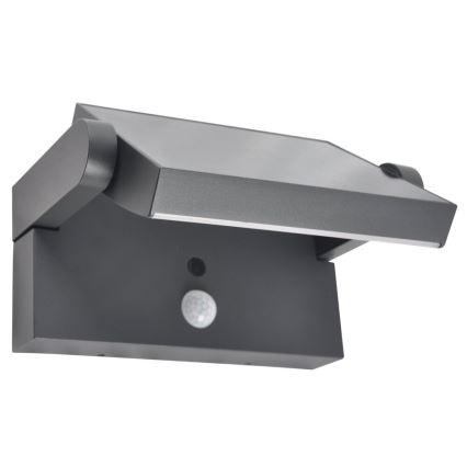 Brilagi - LED Solar-Wandleuchte mit Bewegungs- und Dämmerungssensor ANKLE LED/10W/3,7V 3000 mAh 4000K IP65 Anthrazit