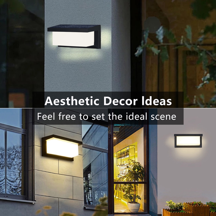 Brilagi - LED Solar-Wandleuchte mit Bewegungs- und Dämmerungssensor BRICKY LED/5W/6V 4000 mAh IP65