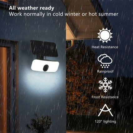 Brilagi - LED Solar-Wandleuchte mit Bewegungs- und Dämmerungssensor ROOF LED/13W/5V 4000 mAh IP65