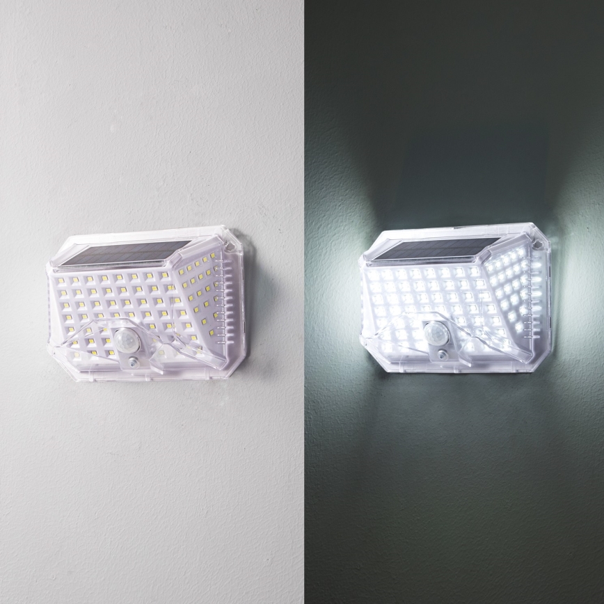 Brilagi - LED-Solar-Wandleuchte mit Sensor WALLIE LED/4W/5,5V 6500K IP64 silbern