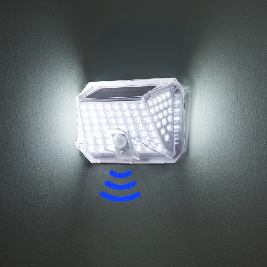 Brilagi - LED-Solar-Wandleuchte mit Sensor WALLIE LED/4W/5,5V 6500K IP64 silbern