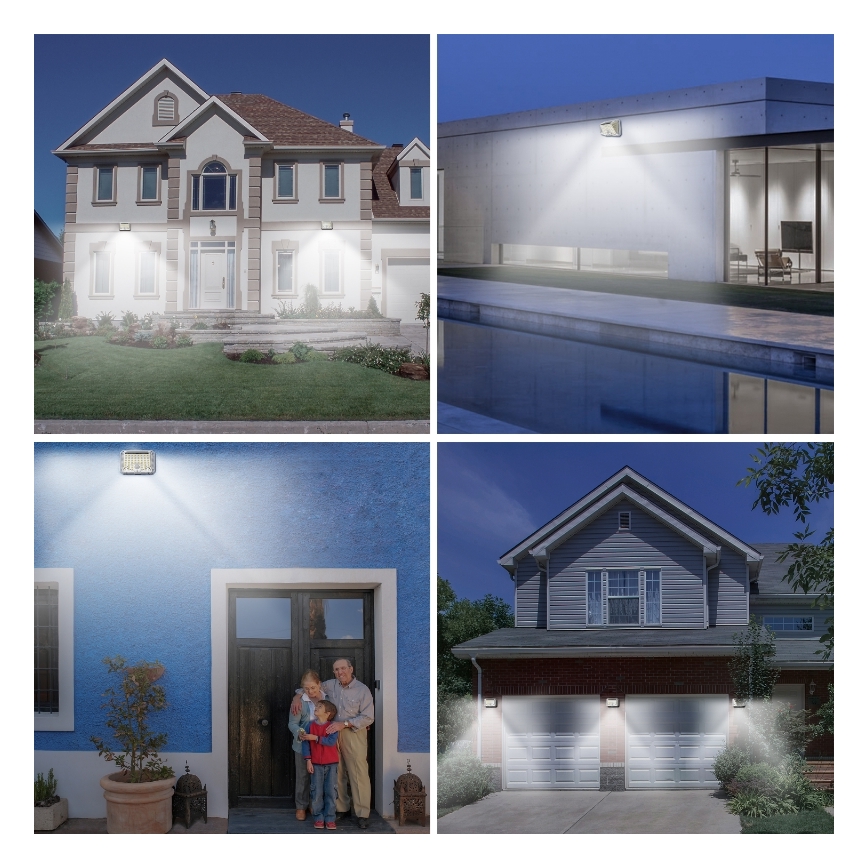 Brilagi - LED-Solar-Wandleuchte mit Sensor WALLIE LED/4W/5,5V 6500K IP64 silbern