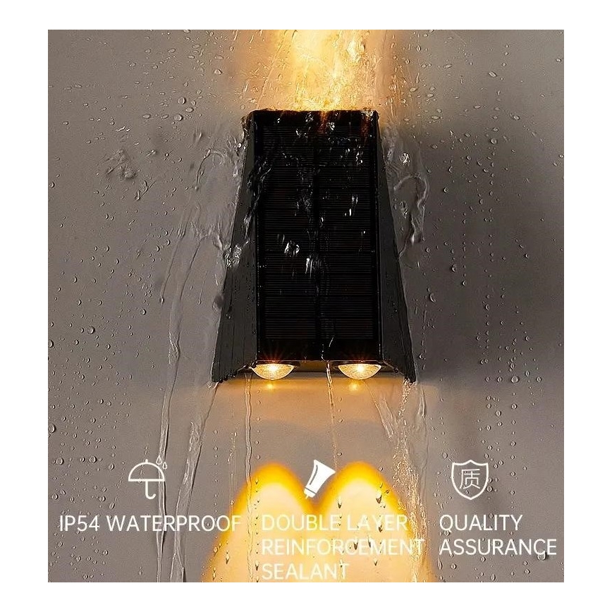 Brilagi - LED Solar-Wandleuchte PYRAMID LED/2W/3,2V 1300 mAh IP54