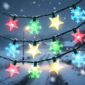 BRILAGI - LED-Solar-Weihnachtslichterkette, 50 LEDs / 8 Funktionen, 12 m, 800 mAh, IP65, mehrfarbig