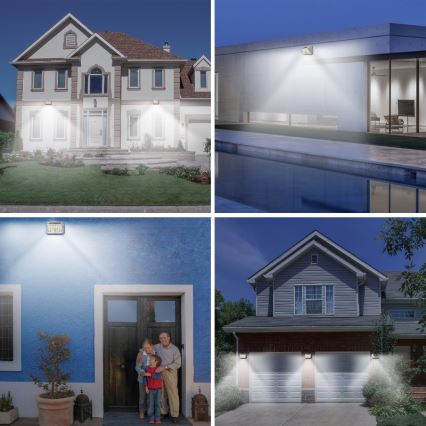 Brilagi - LED Solar-Wandleuchte mit Bewegungs- und Dämmerungssensor WALLIE LED/4W/5,5V 1200 mAh 6500K IP64 silber