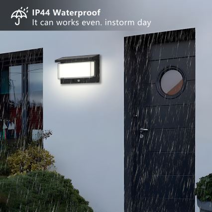 Brilagi - LED Solar-Wandleuchte mit Sensor SUN LUME LED/10W/3,7V 4000 mAh IP44