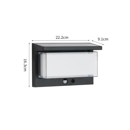 Brilagi - LED Solar-Wandleuchte mit Sensor SUN LUME LED/10W/3,7V 4000 mAh IP44