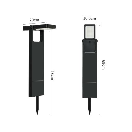 Brilagi - LED Solarleuchte SUN SPIKE LED/4W/3,7V 2200 mAh IP44