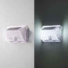 Brilagi - LED-Solarwandleuchte mit Sensor WALLIE LED/0,85W/3,7V 6500K IP65 silbern