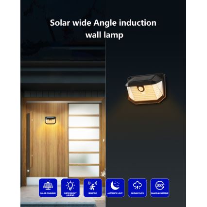 Brilagi - LED-Solarwandleuchte mit Sensor WALLIE LED/4W/5,5V 3000K IP65