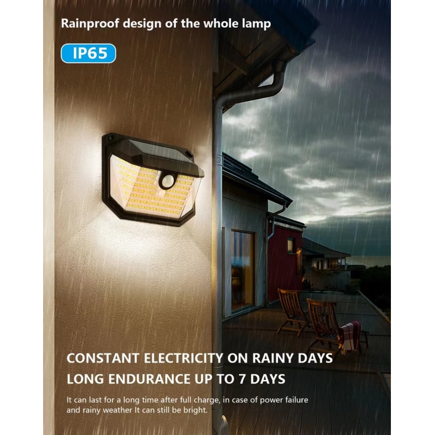 Brilagi - LED-Solarwandleuchte mit Sensor WALLIE LED/4W/5,5V 3000K IP65