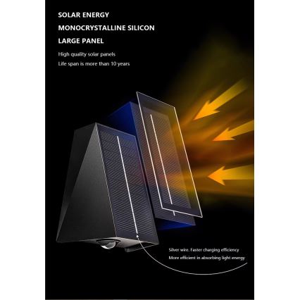Brilagi - LED-Solarwandleuchte PYRAMID LED/2W/3,2V IP54
