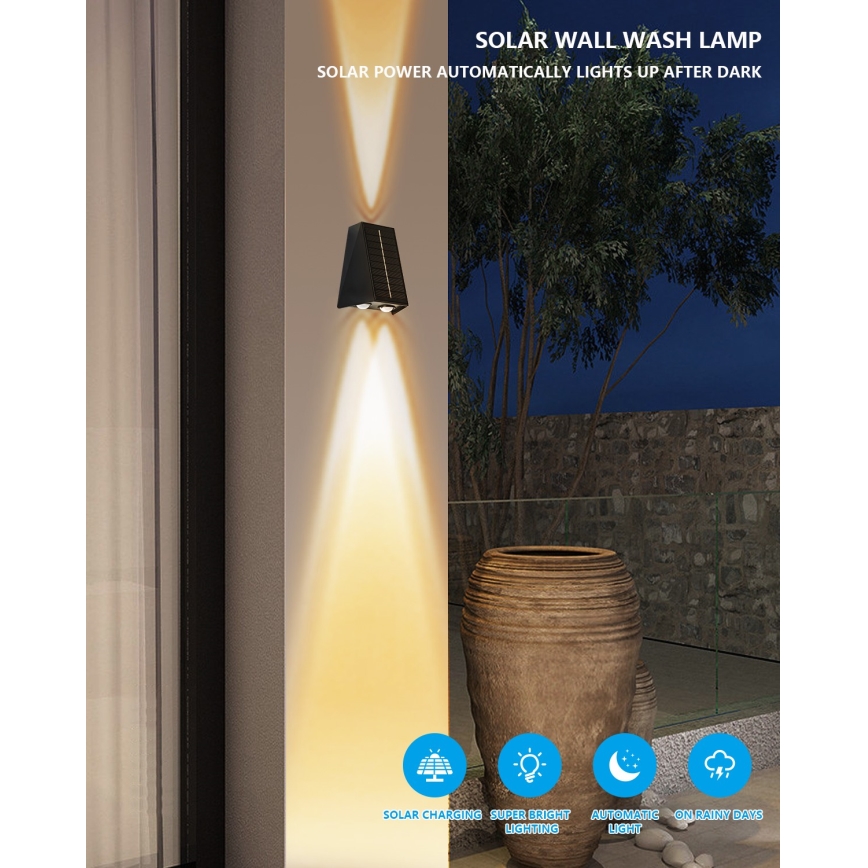 Brilagi - LED-Solarwandleuchte PYRAMID LED/2W/3,2V IP54