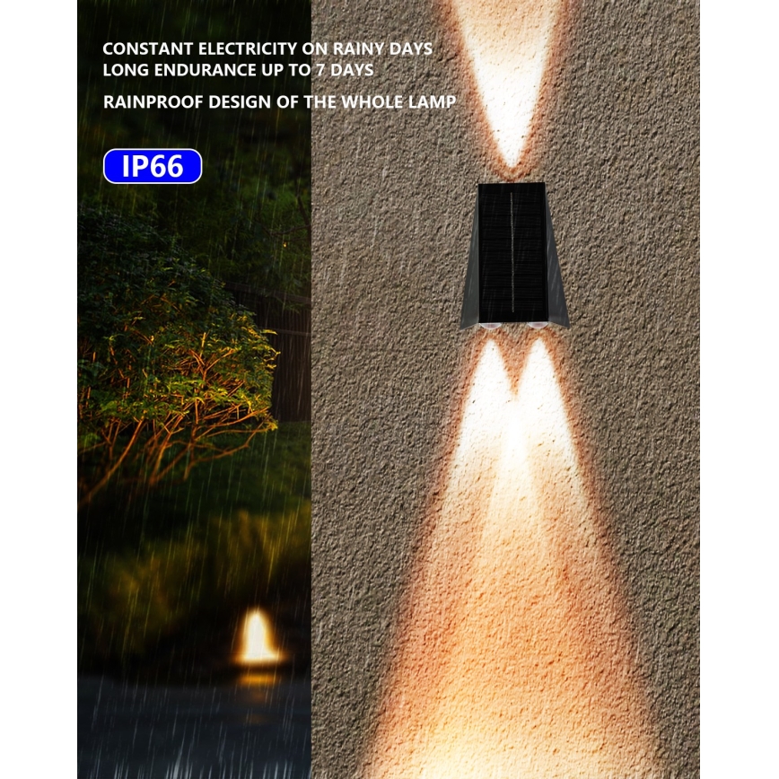 Brilagi - LED-Solarwandleuchte PYRAMID LED/2W/3,2V IP54