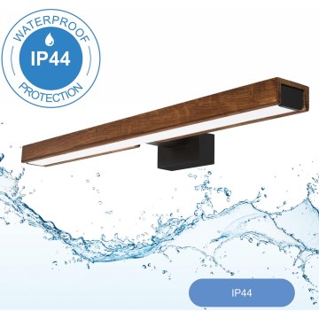 Brilagi - LED-Spiegelbeleuchtung für Badezimmer WOODY MIRROR LED/12W/230V 60 cm IP44 Eiche Kirsche/schwarz