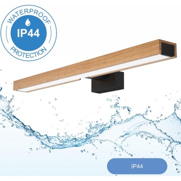 Brilagi - LED-Spiegelbeleuchtung für Badezimmer WOODY MIRROR LED/12W/230V 60 cm IP44 Eiche/schwarz