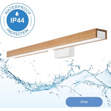 Brilagi - LED-Spiegelbeleuchtung für Badezimmer WOODY MIRROR LED/12W/230V 60 cm IP44 Eiche/weiß