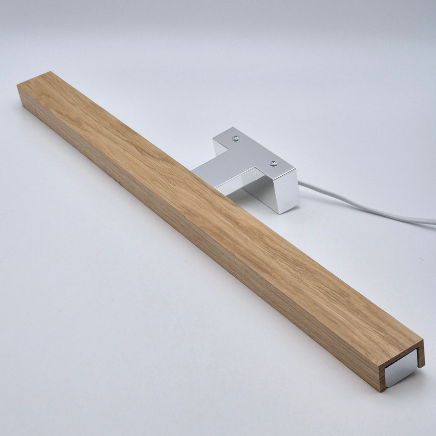 Brilagi - LED-Spiegelbeleuchtung für Badezimmer WOODY MIRROR LED/12W/230V 60 cm IP44 Eiche/glänzendes Chrom