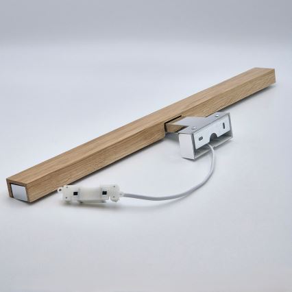 Brilagi - LED-Spiegelbeleuchtung für Badezimmer WOODY MIRROR LED/12W/230V 60 cm IP44 Eiche/glänzendes Chrom