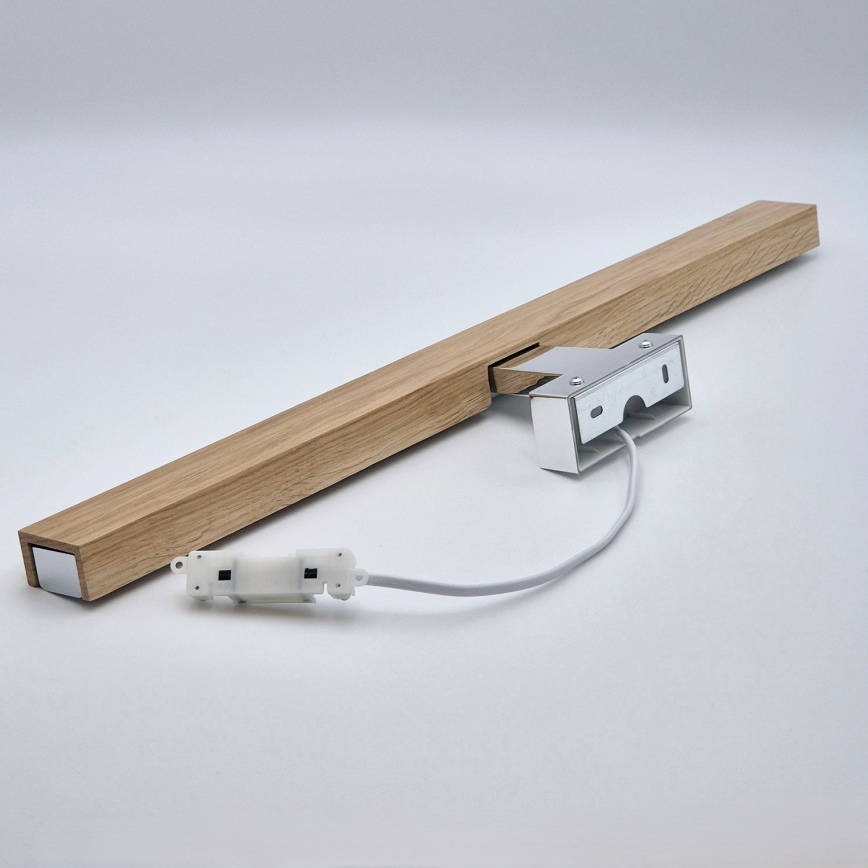 Brilagi - LED-Spiegelbeleuchtung für Badezimmer WOODY MIRROR LED/12W/230V 60 cm IP44 Eiche/glänzendes Chrom