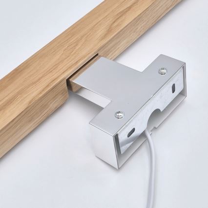 Brilagi - LED-Spiegelbeleuchtung für Badezimmer WOODY MIRROR LED/12W/230V 60 cm IP44 Eiche/glänzendes Chrom