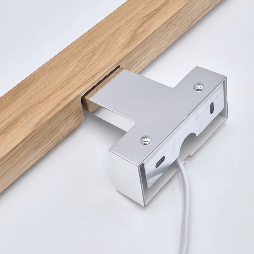 Brilagi - LED-Spiegelbeleuchtung für Badezimmer WOODY MIRROR LED/12W/230V 60 cm IP44 Eiche/glänzendes Chrom