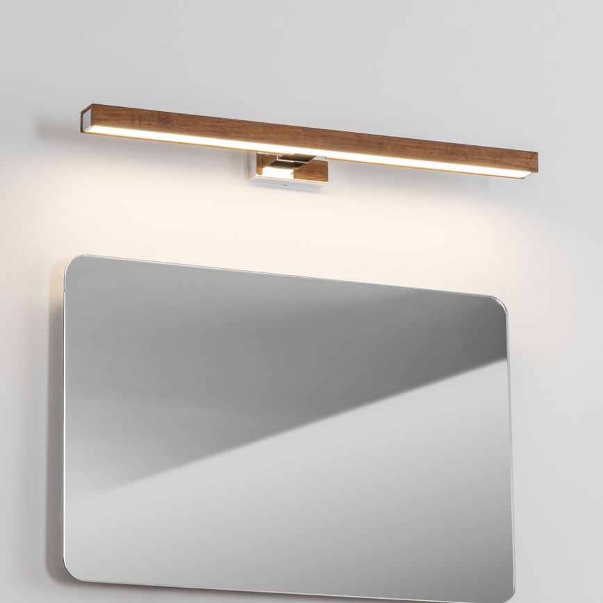 Brilagi - LED-Spiegelbeleuchtung für Badezimmer WOODY MIRROR LED/12W/230V 60 cm IP44 Eiche Kirsche/glänzendes Chrom