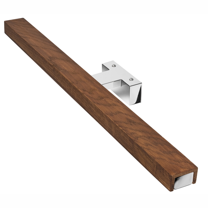 Brilagi - LED-Spiegelbeleuchtung für Badezimmer WOODY MIRROR LED/12W/230V 60 cm IP44 Eiche Kirsche/glänzendes Chrom