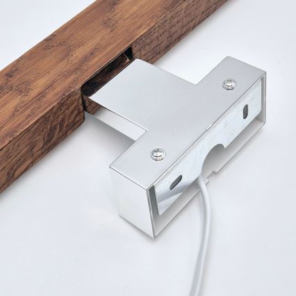 Brilagi - LED-Spiegelbeleuchtung für Badezimmer WOODY MIRROR LED/12W/230V 60 cm IP44 Eiche Kirsche/glänzendes Chrom
