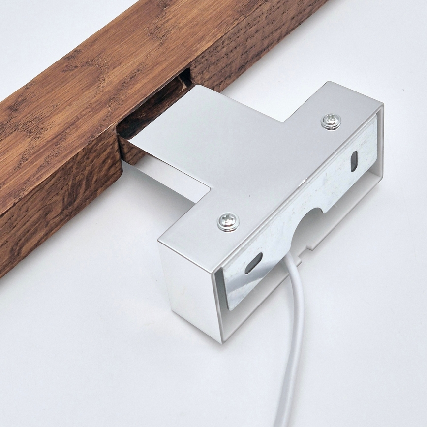 Brilagi - LED-Spiegelbeleuchtung für Badezimmer WOODY MIRROR LED/12W/230V 60 cm IP44 Eiche Kirsche/glänzendes Chrom