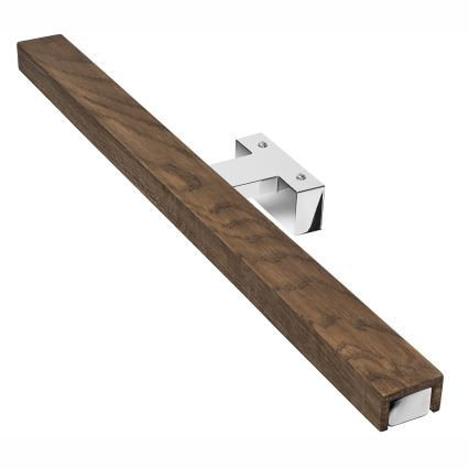 Brilagi - LED-Spiegelbeleuchtung für Badezimmer WOODY MIRROR LED/12W/230V 60 cm IP44 Eiche Walnuss/glänzendes Chrom