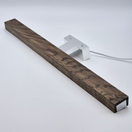 Brilagi - LED-Spiegelbeleuchtung für Badezimmer WOODY MIRROR LED/12W/230V 60 cm IP44 Eiche Walnuss/glänzendes Chrom