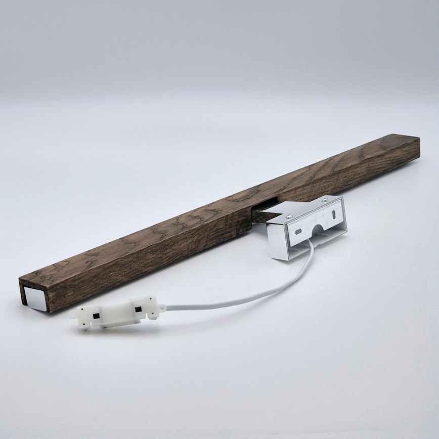 Brilagi - LED-Spiegelbeleuchtung für Badezimmer WOODY MIRROR LED/12W/230V 60 cm IP44 Eiche Walnuss/glänzendes Chrom